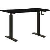  Stol Crna i tamnosmeđa 120 x 60 cm Čvrsto Hrastovo Drvo Slike