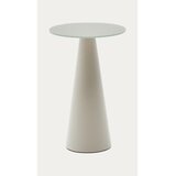 Kave Home Okrogla stranska mizica s stekleno mizno ploščo ø 50 cm Wilshire – | Shoptok.si