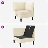  Kauč u kutu s ladicom Krem Baršun | shoptok.hr