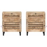  Noćni ormarić Prirodna 50 x 33 x 60 cm Čvrsto drvo manga | shoptok.hr