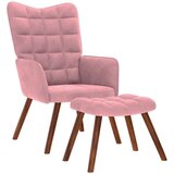  Stol za sproščanje s stolčkom roza žamet | Shoptok.si