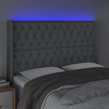  LED uzglavlje svjetlosivo 163 x 16 x 118/128 cm od tkanine | shoptok.hr
