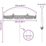  Plažni dežnik Siva in bela 205 x 205 x 210 cm, (5000207260) | Shoptok.si