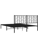  Metalni okvir za krevet s uzglavljem crni 150x200 cm | shoptok.hr