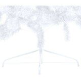 vidaXL Polovična novoletna jelka s stojalom bela 150 cm PVC | Shoptok.si