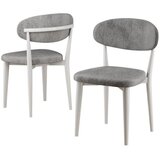 Hanah home set trpezarijskih stolica Onex 4 kom, siva bukle tkanina, bele drvene noge | Eponuda.com