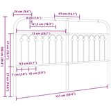  Metalno zamjensko uzglavlje bijelo 150 cm | shoptok.hr