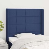  Vzglavje z ušesi modro 83x16x118/128 cm blago, (20952387) | Shoptok.si