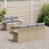  Set od 6 vrtnih sofa s jastučićima bež poli ratan akacija | shoptok.hr
