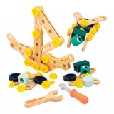 Janod BricoKids - Leseni montažni gradniki z orodjem - 100 kosov | Shoptok.si