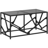 Furnova Klubska mizica s črno stekleno površino 78,5x40x41 cm jeklo, (21912966) | Shoptok.si