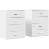 Maison Chic Komoda - Predalnik 2 kosa bela 60x39x80 cm inženirski les, (21721453)
