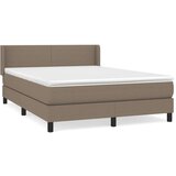  Box spring postelja z vzmetnico taupe 140x190 cm blago | Shoptok.si