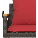  Klupa za ljuljanje s jastucima smeđa 63x62x40 cm od poliratana - Smeđa 63 x 62 x 40 cm 1 Nasloni za ruke okruglog dizajna | shoptok.hr