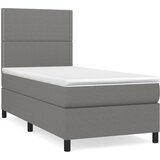 Maison Chic Box spring postelja - Vzmetna postelja z vzmetnico temno siva 90x190 cm blago SL6476, (21903442) Cene