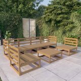 Maison Chic Seti vrtnega pohištva - Vrtna garnitura - Vrtni pohištvo set 7-delna medeno rjava trdna borovina, (21806089) | Shoptok.si