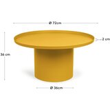 Kave Home Senf žuti metalni okrugao stolić za kavu ø 72 cm Fleksa – | shoptok.hr