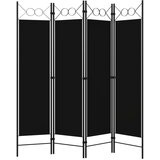 Furnova Paravan 4-delni črn 160x180 cm, (21929801) | Shoptok.si