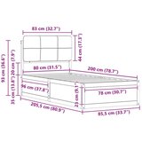 vidaXL krevetni okvir s tapiciranim uzglavljem sivo-smeđa 80 x 200 cm | shoptok.hr