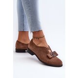 Boto Women's faux suede low heel pumps with decoration brown Hadiena | ePonuda.com