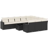  The Living Store Vrtna sedežna garnitura 11-delna z blazinami črn poli ratan - Vrtna Sedežna Garniture, (21449422) | Shoptok.si