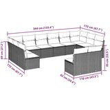  12-dijelni set vrtnih sofa od poliratana s jastucima smeđi | shoptok.hr