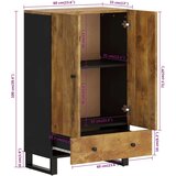 vidaXL Visoka omara s predalom 60x33x100 cm trden mangov les in železo | Shoptok.si