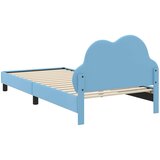  Krevetna konstrukcija s uzglavljem Plava 90 x 190 cm PU | shoptok.hr