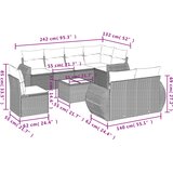  8-dijelni set vrtnih sofa s jastucima smeđi od poliratana | shoptok.hr