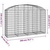  Gabionska košara s lukom 200x50x120/140 cm pocinčano željezo | Eponuda.com
