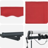 vidaXL Automatska uvlačiva tenda s LED Crvena 600x300 cm, Zamjenska tkanina za tendu 6x3 m Crvena | shoptok.hr