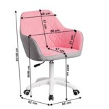 Kondela Pisarniški stol, roza/siva/bela tkanina, SANTY | Shoptok.si