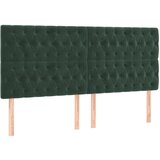 Maison Chic Posteljno vzglavje - Vzglavna omarica 4 kosa temno zelen 100x7x78/88 cm žamet, (22077839) | Shoptok.si