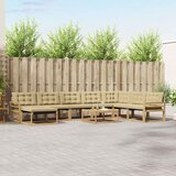  Set vanjskih sofa 9 kom. Bijela i bež Čvrsto drvo akacije | shoptok.hr