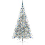  Umjetno predsvijetljeno božićno drvce Srebrno 210 cm PET | shoptok.hr