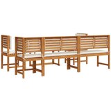  6-dijelni set za objedovanje u vrtu s jastučićima od akacije | shoptok.hr