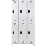 eurokraft pro Garderobna omara s polvisokimi predelki, VxŠxG 1800 x 900 x 500 mm, 6 predelkov, cela svetlo siva | Shoptok.si