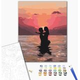  Slika za samostalno slikanje - Lovers against the backdrop of the setting sun 40x50 | shoptok.hr