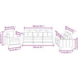  3-dijelni set sofa s jastucima smeđi od tkanine | shoptok.hr