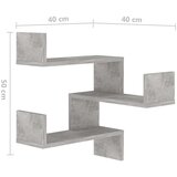 vidaXL zidne kutne police siva boja betona 40 x 40 x 50 cm od iverice | shoptok.hr