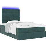 vidaXL Otomanski posteljni okvir z vzmetnicami zelen 120x200cm žamet, (21670840) | Shoptok.si