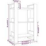 Ormarić za knjige / pregrada bijeli 60x35x91 cm od borovine | shoptok.hr