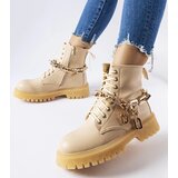Gemre Beige Bowling Chain Boots | Shoptok.si