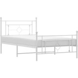 Metalni okvir kreveta uzglavlje i podnožje bijeli 107x203 cm | shoptok.hr