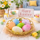  Easter Decorations In Basket Eggs Carrot Colorful 7pcs | Shoptok.si
