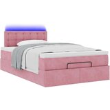 vidaXL Otomanski posteljni okvir z vzmetnico roza 120x200 cm žamet, (21610048) | Shoptok.si