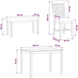  Blagovaonski set 4 kom. Crna Čvrsto Hrastovo Drvo | shoptok.hr