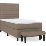  Box spring postelja z vzmetnico taupe 100x200 cm blago, (20895284) | Shoptok.si