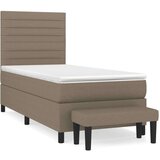  Krevet s oprugama i madracem smeđesivi 100 x 200 cm od tkanine | shoptok.hr