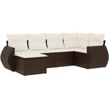 6-dijelni set vrtnih sofa od poliratana s jastucima smeđi | shoptok.hr